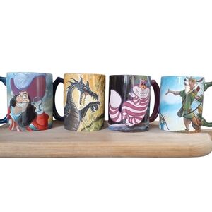Disney Parks Mug Collection Robin Hood Cheshire Cat Malificent Captain Hook 2018